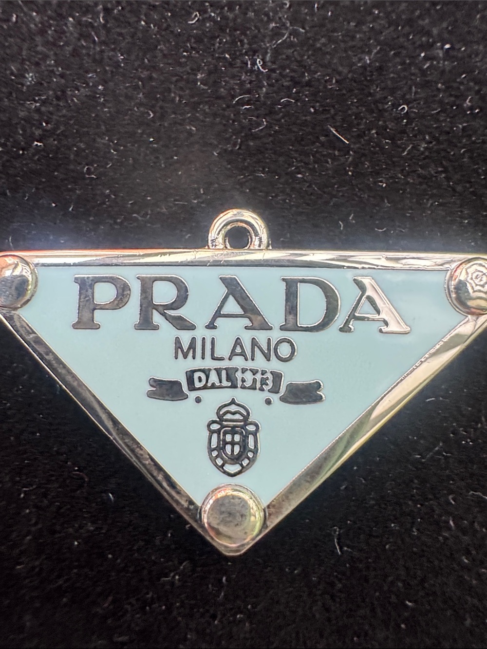 Triangle Charm in Light Blue and Silver